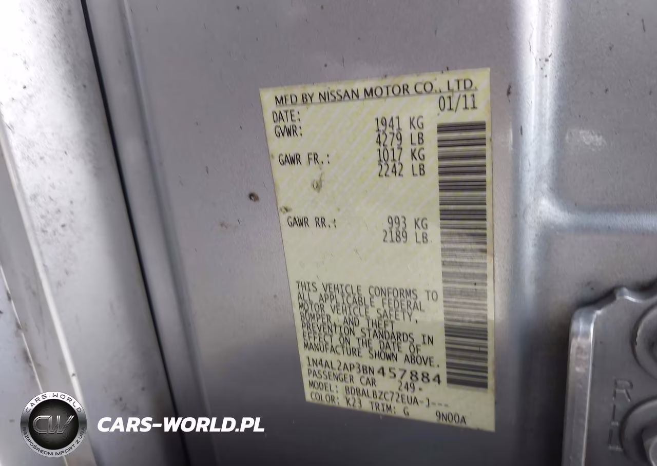 2011 Nissan Altima 2.5 S VIN:1N4AL2AP3BN457884 - 9