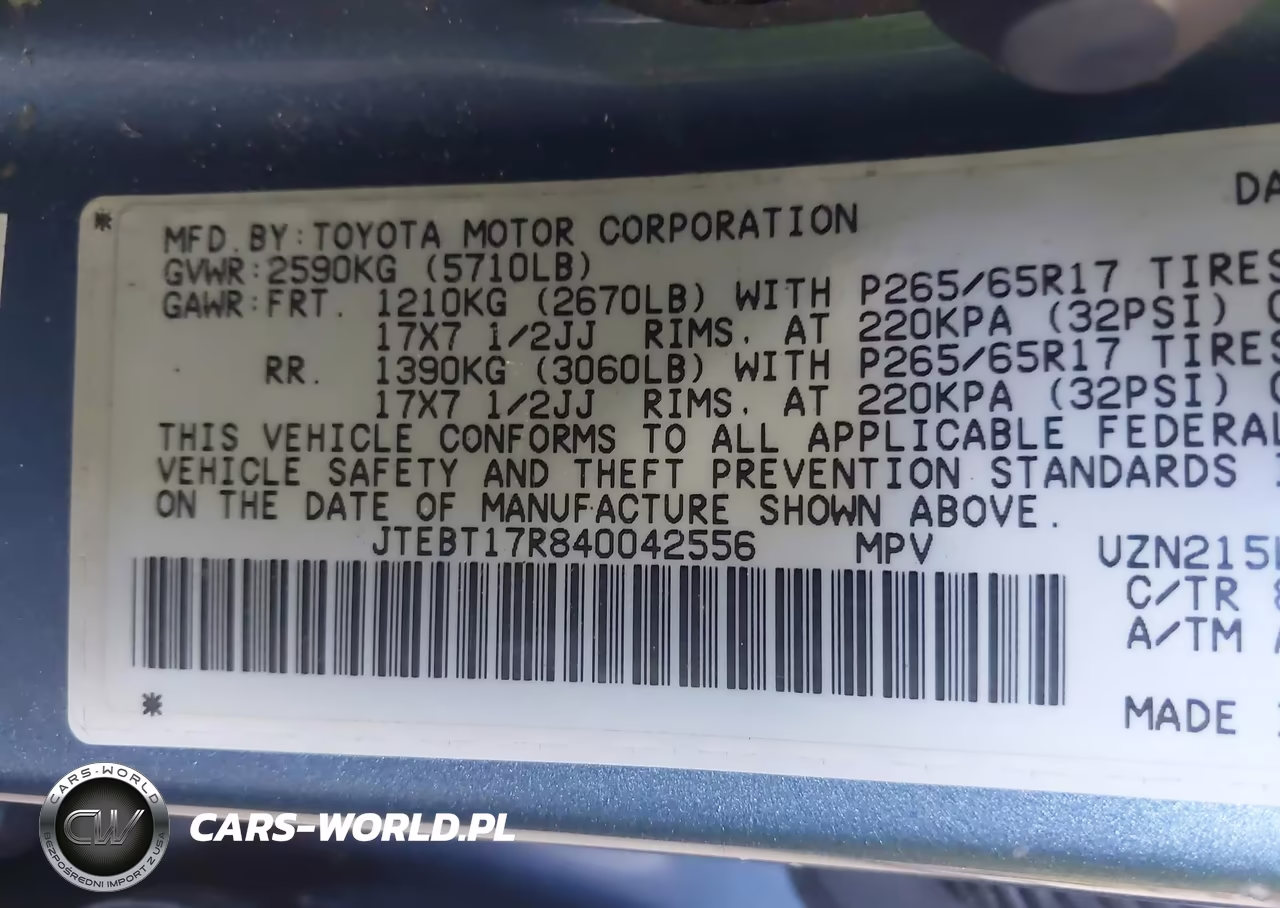2004 Toyota 4Runner Limited V8 VIN:JTEBT17R840042556 - 9