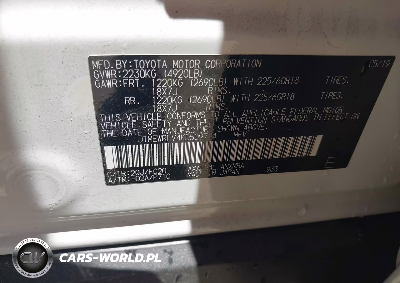 2019 Toyota Rav4 Xse VIN:JTMEWRFV4KD509774 - 9