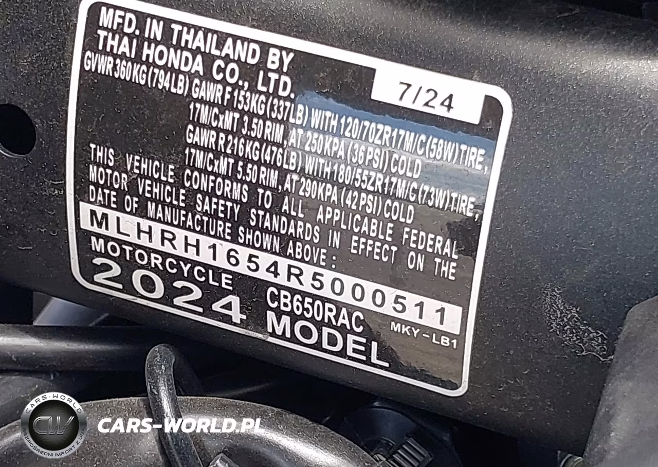 2024 Honda Cb650 R VIN:MLHRH1654R5000511 - 10