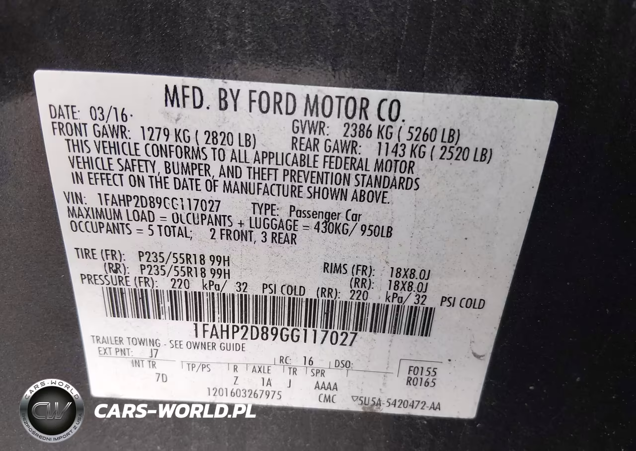 2016 Ford Taurus Se VIN:1FAHP2D89GG117027 - 9