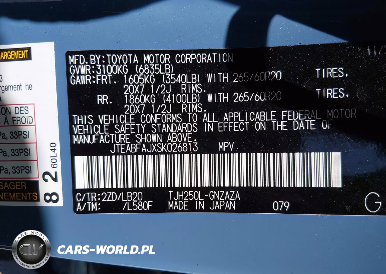 2025 Toyota Land Cruiser Base VIN:JTEABFAJXSK026813 - 9