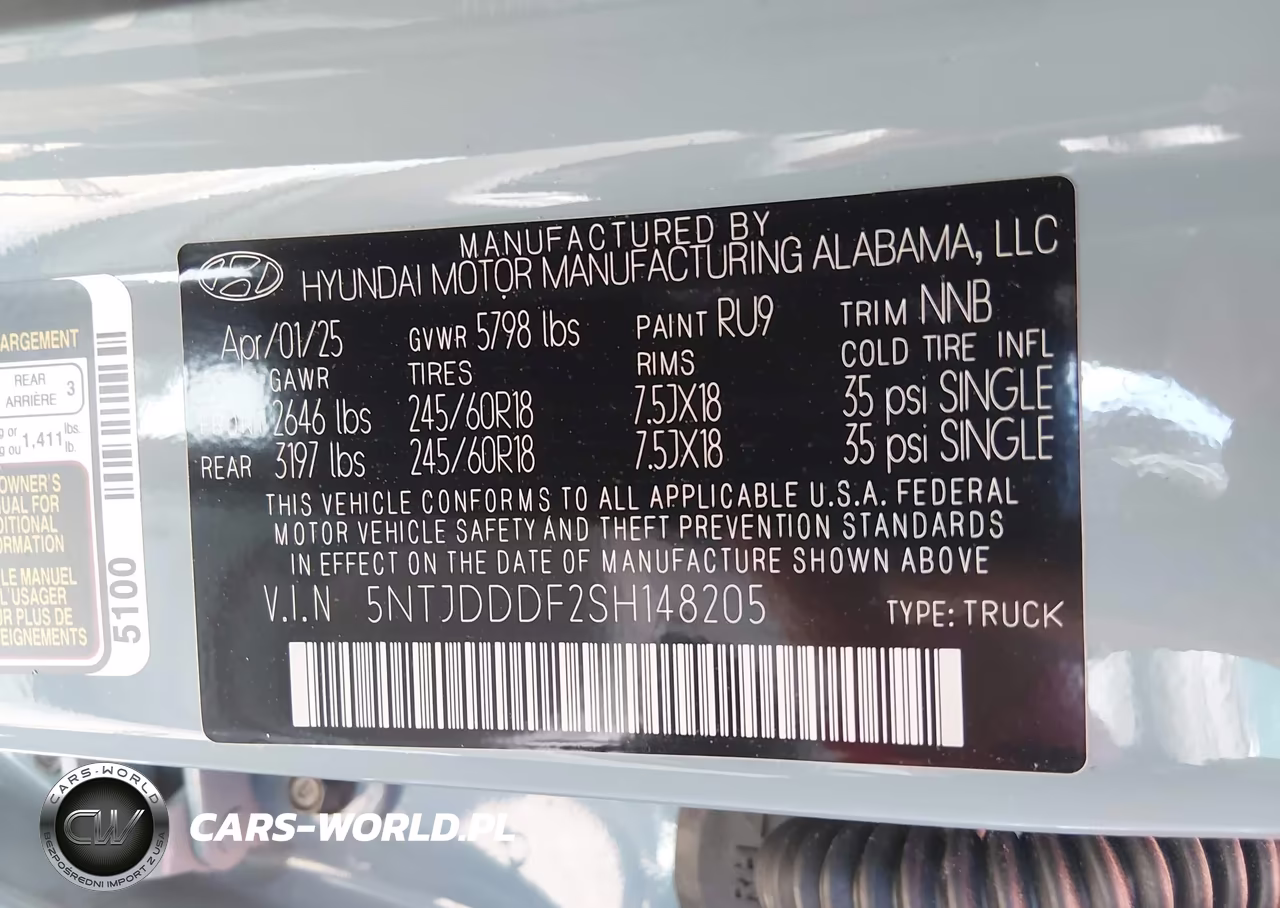 2025 Hyundai Santa Cruz Xrt VIN:5NTJDDDF2SH148205 - 9