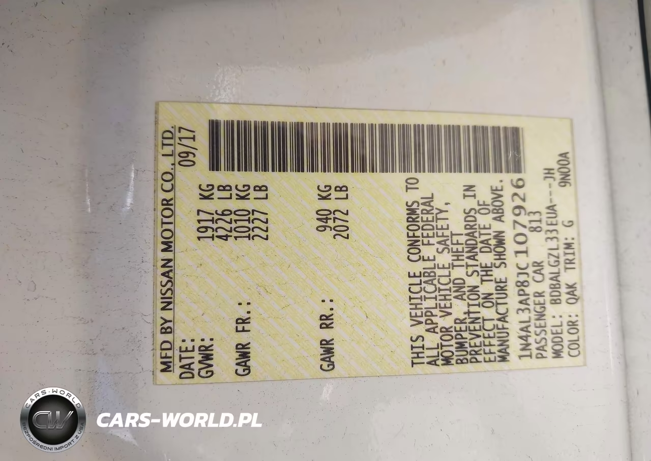 2018 Nissan Altima 2.5 S VIN:1N4AL3AP8JC107926 - 9