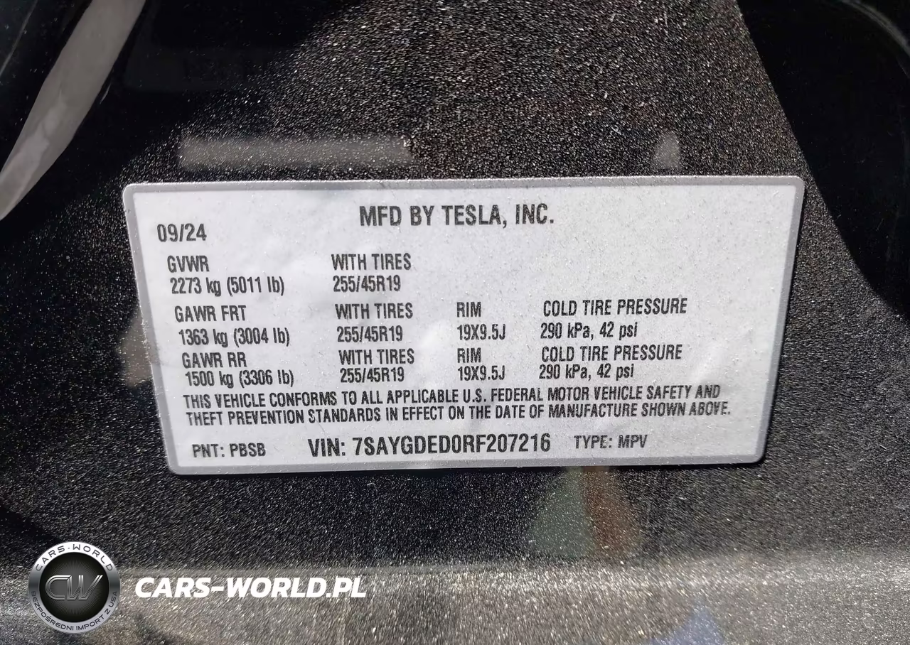 2024 Tesla Model Y Long Range Single Motor Rear-Wheel Drive-Rwd VIN:7SAYGDED0RF207216 - 9