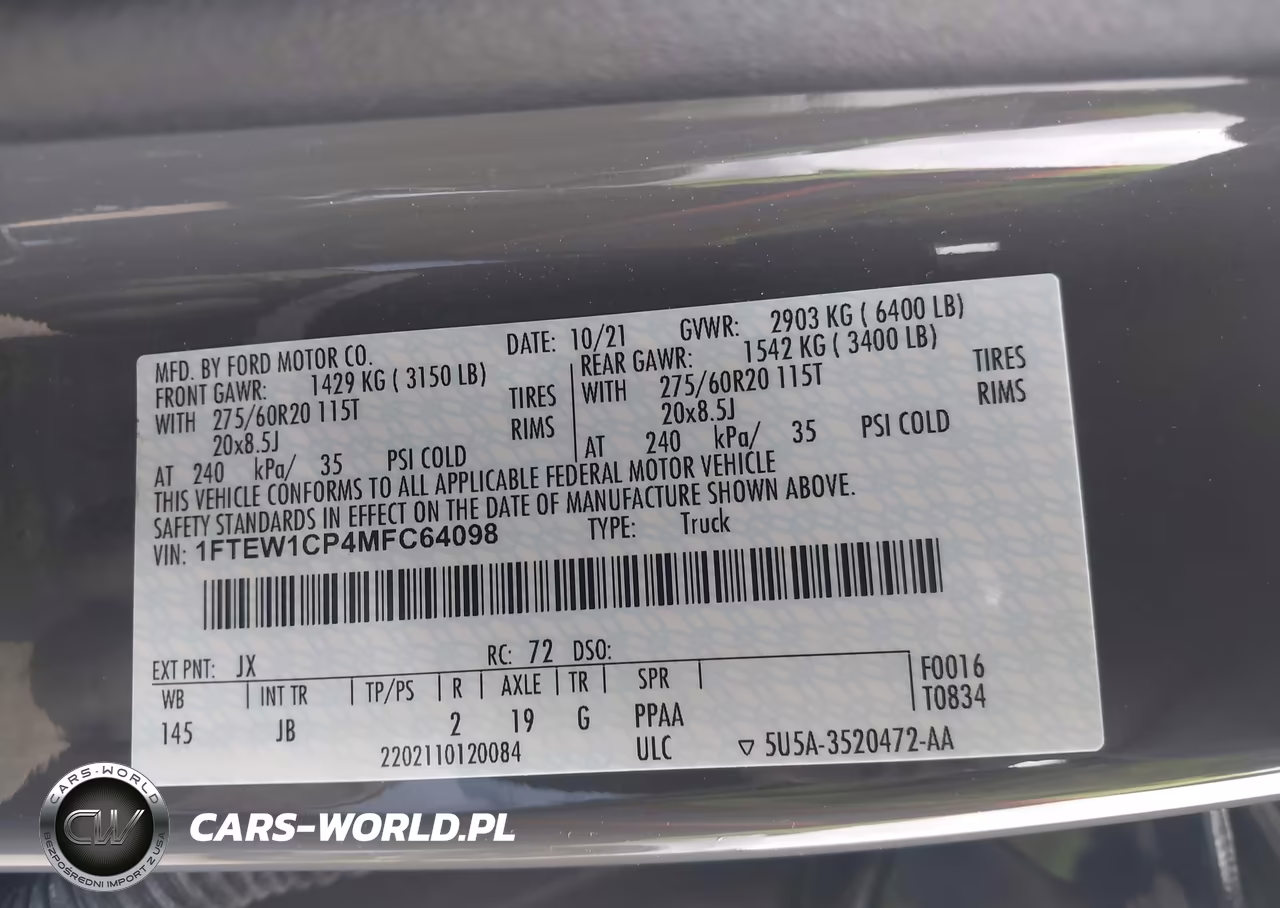 2021 Ford F-150 Xl VIN:1FTEW1CP4MFC64098 - 9