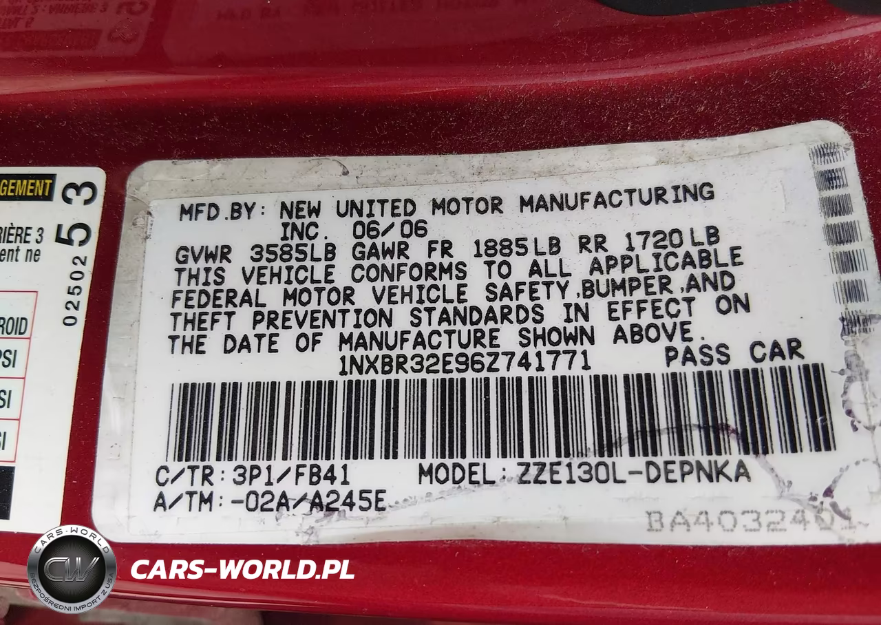 2006 Toyota Corolla Le VIN:1NXBR32E96Z741771 - 9