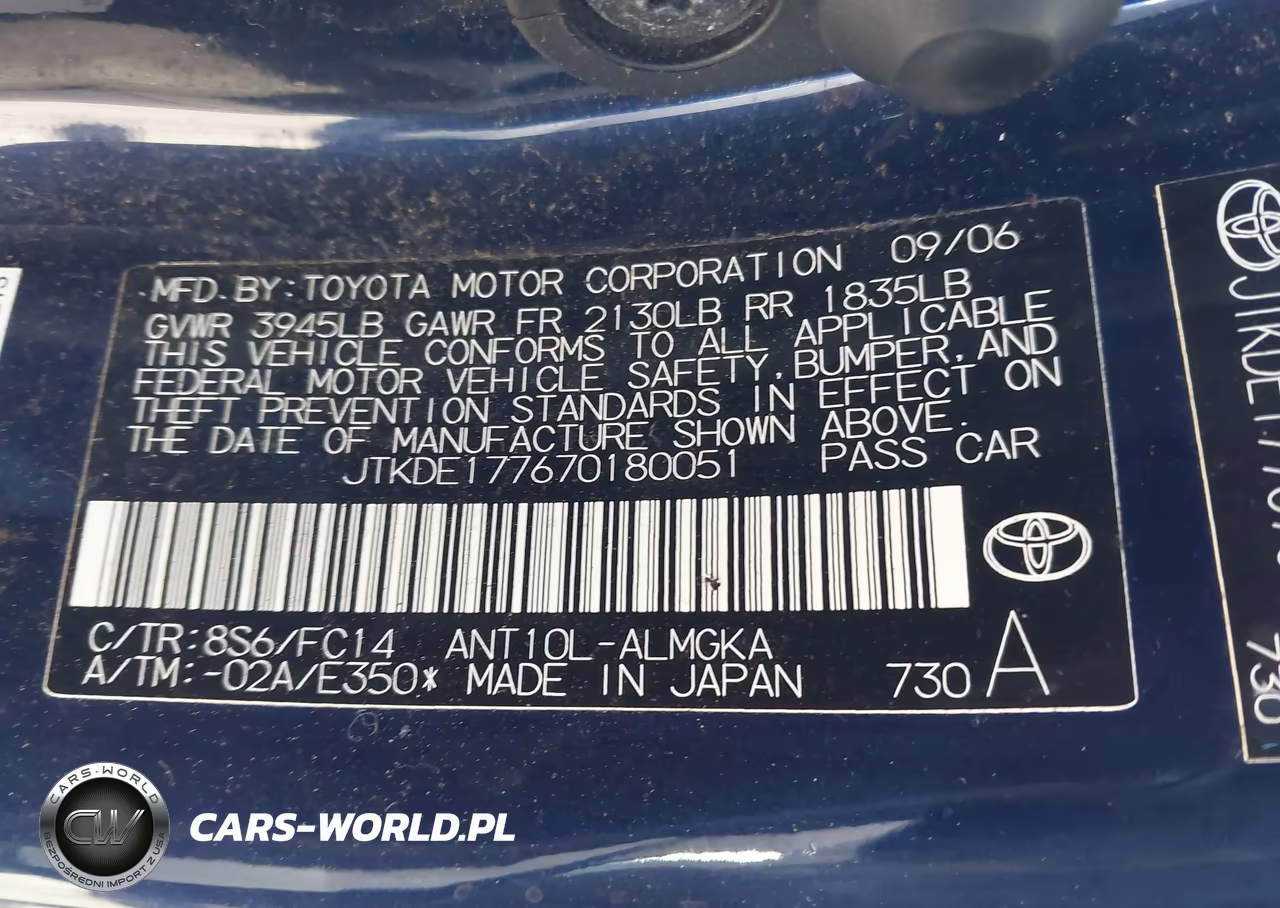 2007 Scion Tc VIN:JTKDE177670180051 - 9