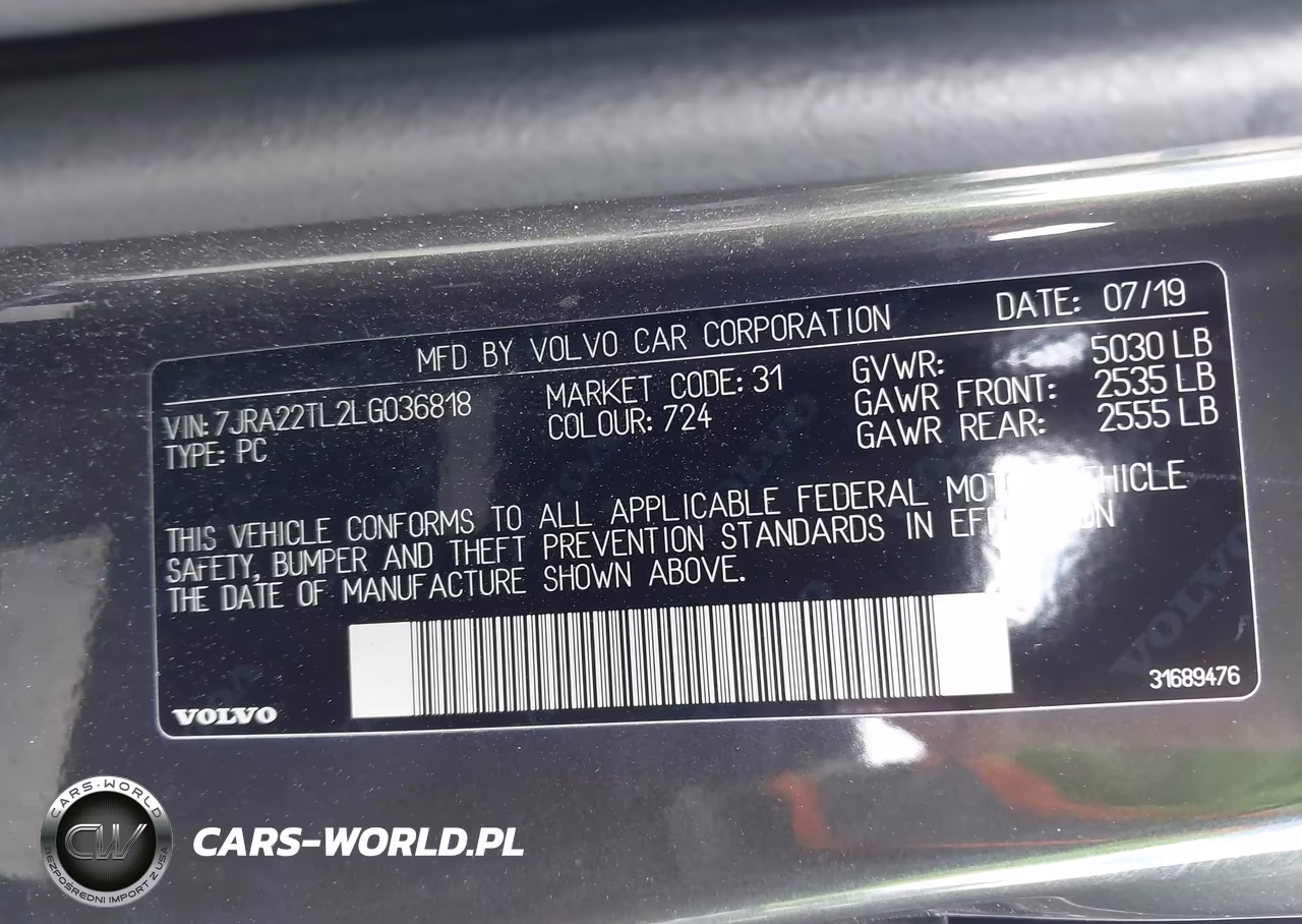 2020 Volvo S60 T6 Inscription VIN:7JRA22TL2LG036818 - 9