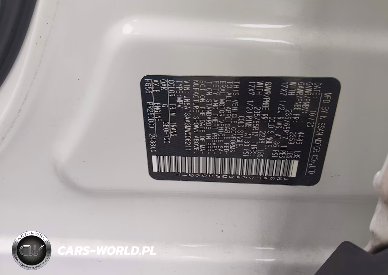 2021 Nissan Rogue S Fwd VIN:JN8AT3AA3MW006211 - 9
