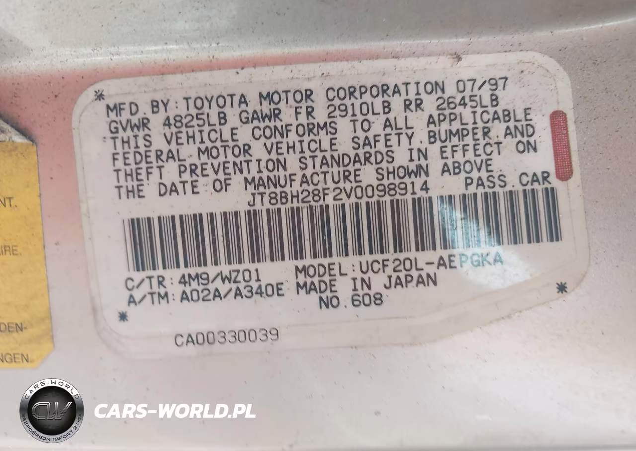 1997 Lexus Ls 400 VIN:JT8BH28F2V0098914 - 9