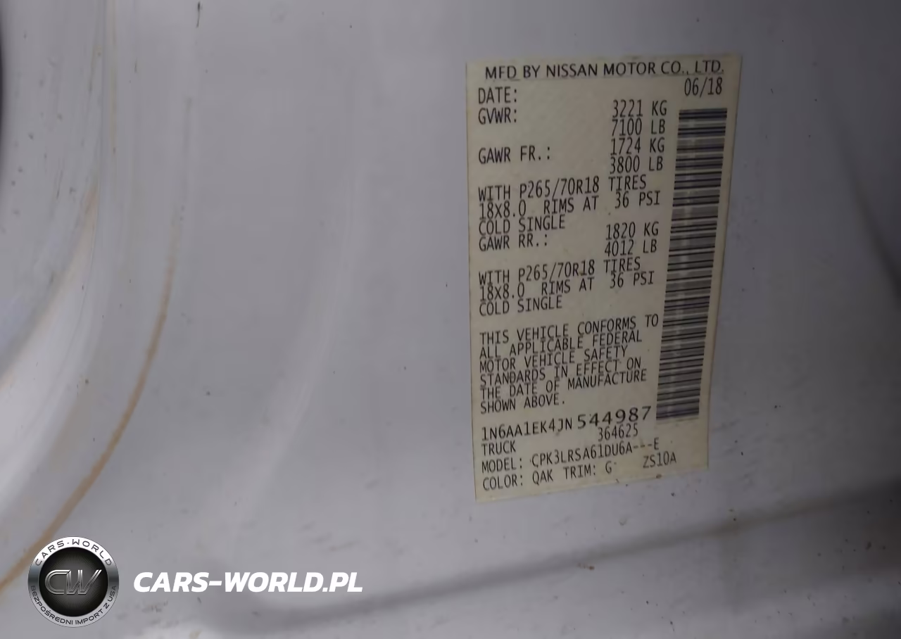 2018 Nissan Titan S VIN:1N6AA1EK4JN544987 - 9