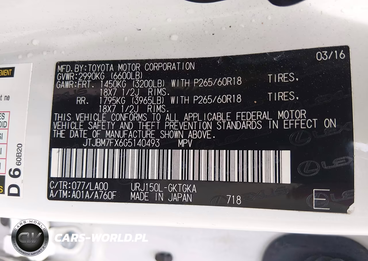 2016 Lexus Gx 460 VIN:JTJBM7FX6G5140493 - 9