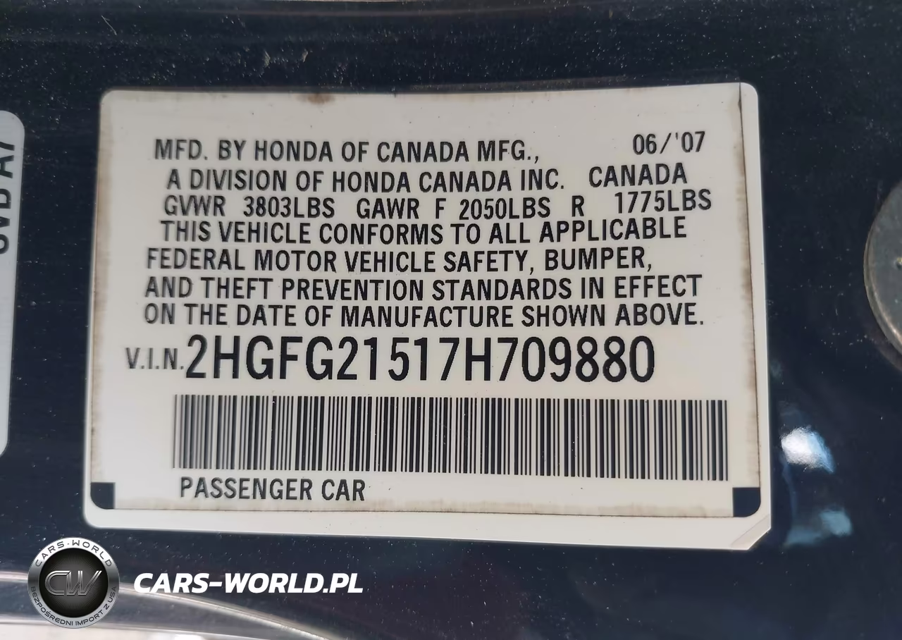 2007 Honda Civic Si VIN:2HGFG21517H709880 - 9