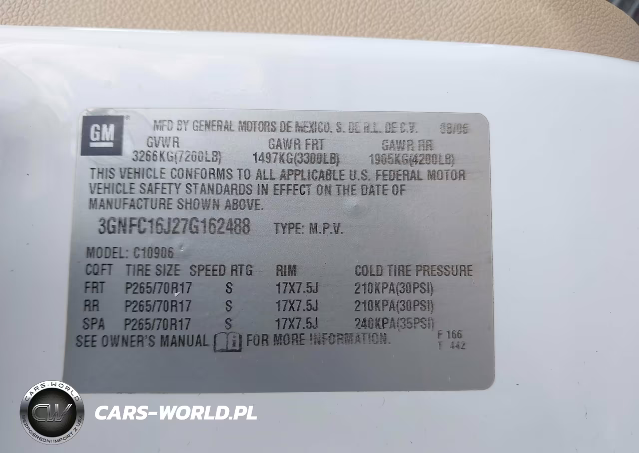 2007 Chevrolet Suburban 1500 Lt VIN:3GNFC16J27G162488 - 9