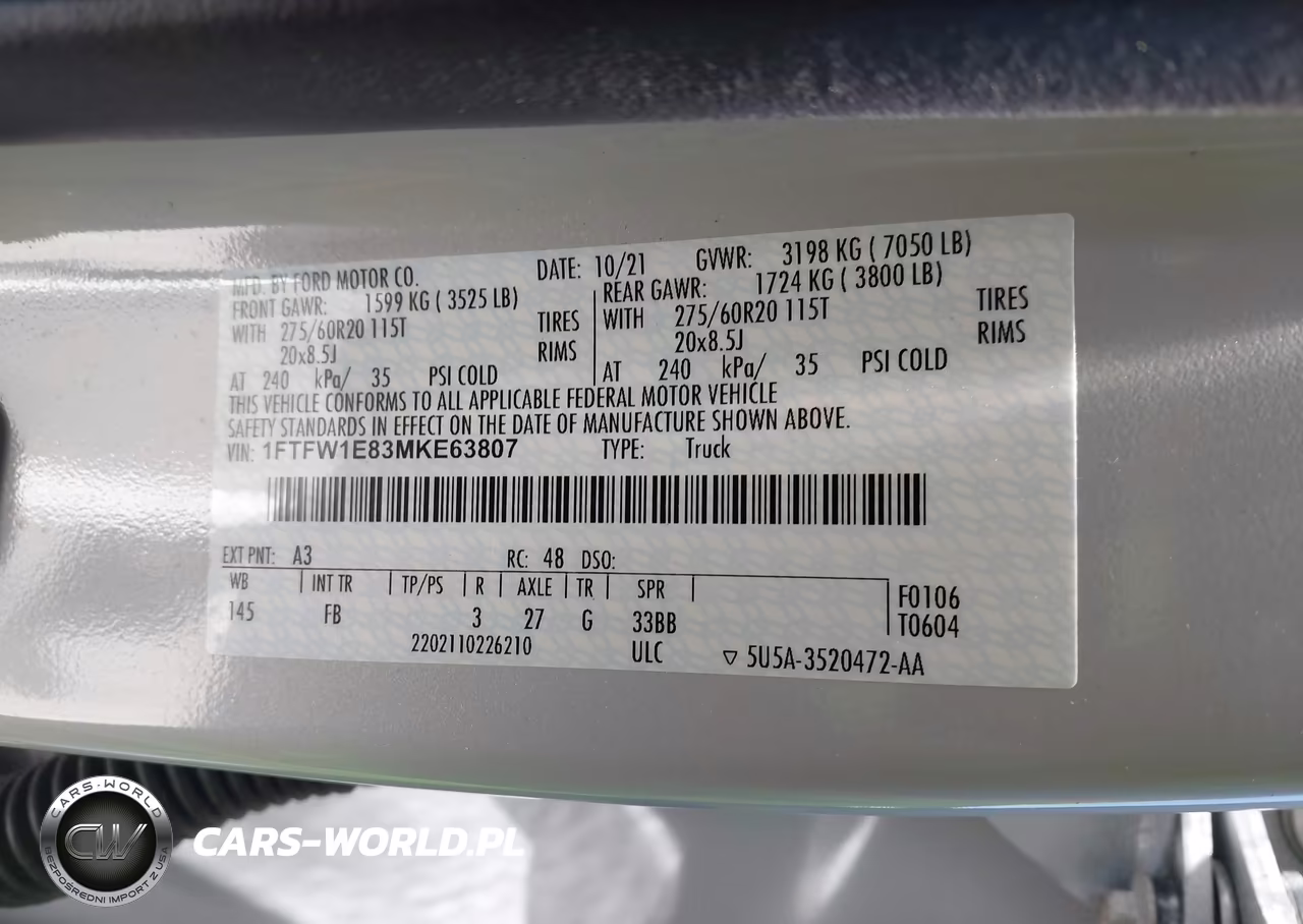 2021 Ford F-150 Xlt VIN:1FTFW1E83MKE63807 - 9