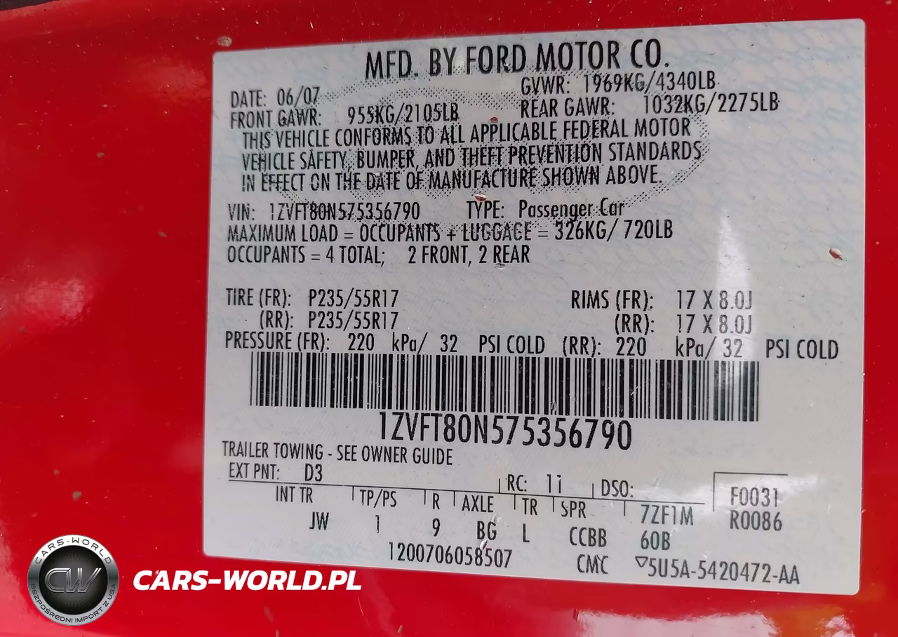 2007 Ford Mustang V6 Deluxe-V6 Premium VIN:1ZVFT80N575356790 - 9
