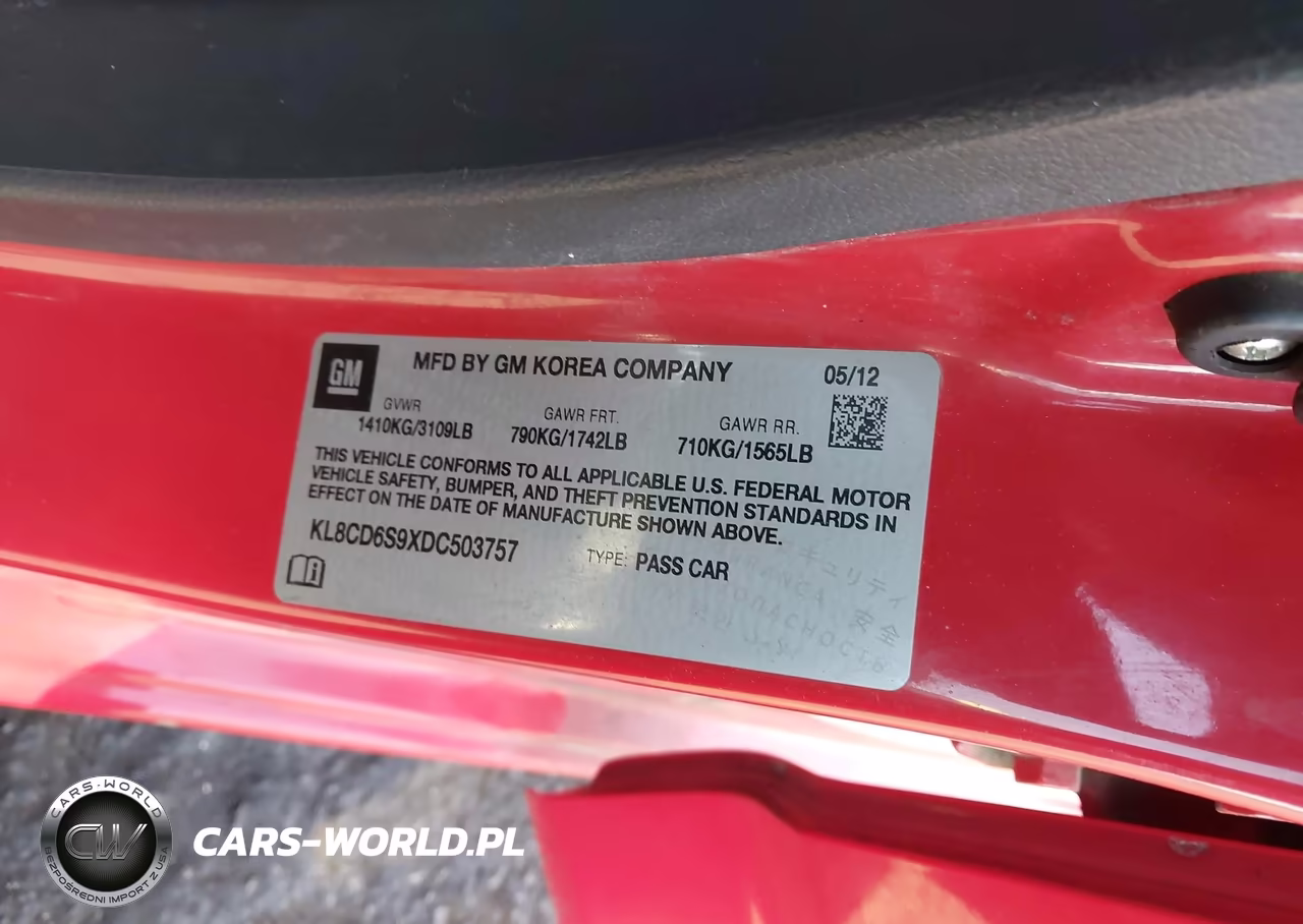 2013 Chevrolet Spark 1Lt Auto VIN:KL8CD6S9XDC503757 - 9