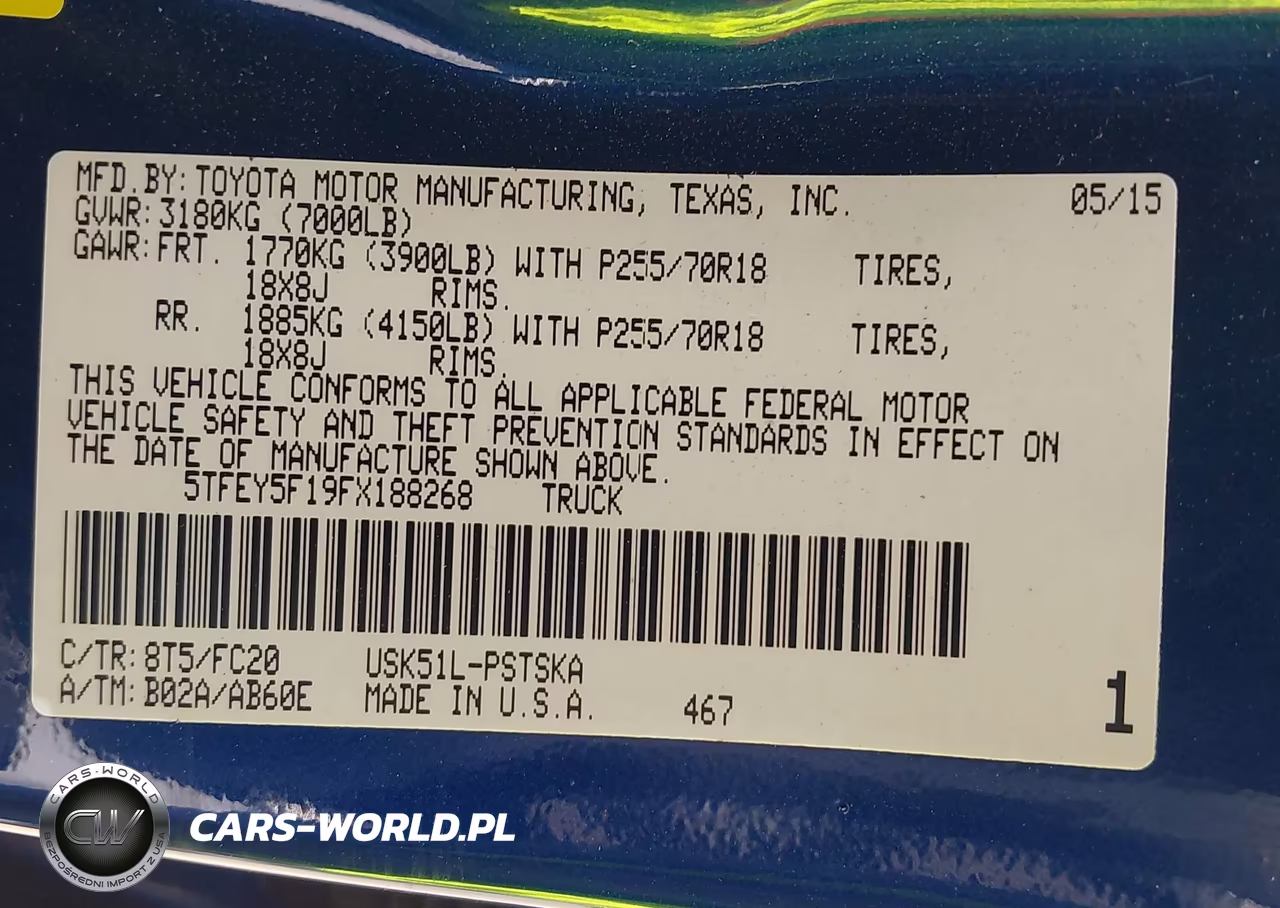 2015 Toyota Tundra Sr5 5.7L V8 VIN:5TFEY5F19FX188268 - 9