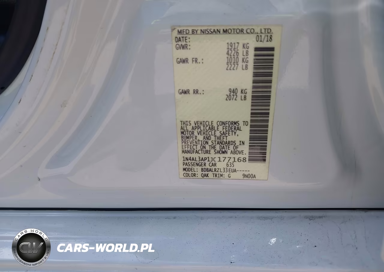 2018 Nissan Altima 2.5 Sl VIN:1N4AL3AP1JC177168 - 9