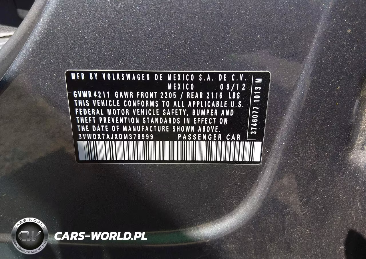 2013 Volkswagen Jetta 2.5L Se VIN:3VWDX7AJXDM378999 - 9