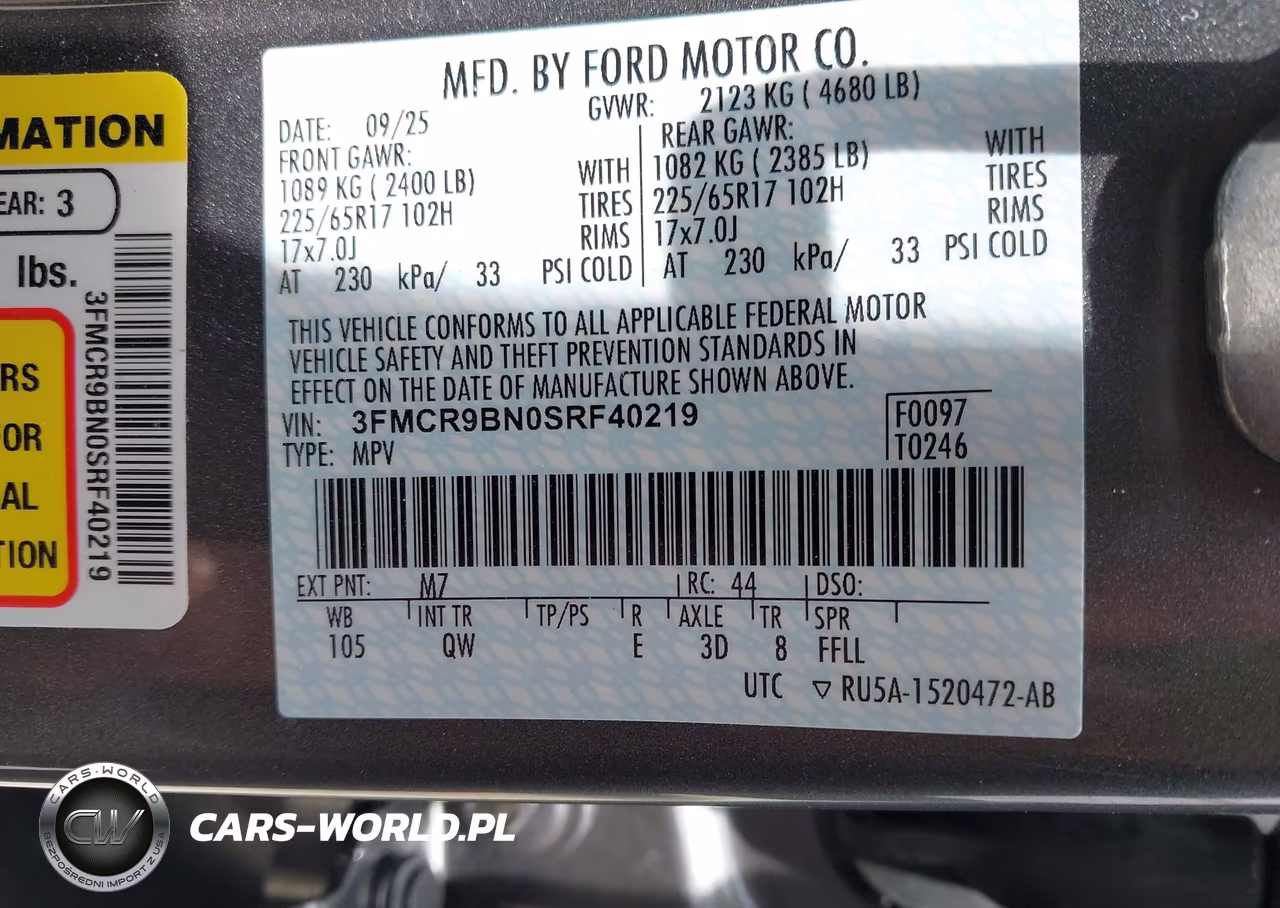 2025 Ford Bronco Sport Big Bend VIN:3FMCR9BN0SRF40219 - 9