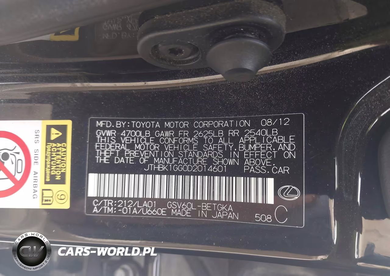 2013 Lexus Es 350 VIN:JTHBK1GG0D2014601 - 9