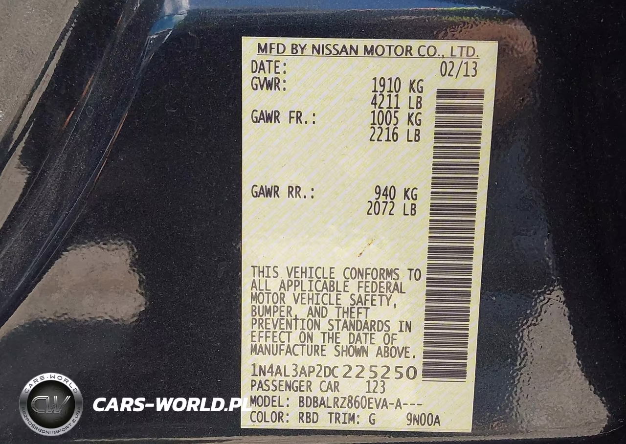 2013 Nissan Altima 2.5 S VIN:1N4AL3AP2DC225250 - 9