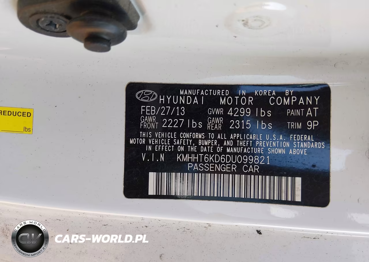 2013 Hyundai Genesis 2.0T VIN:KMHHT6KD6DU099821 - 9