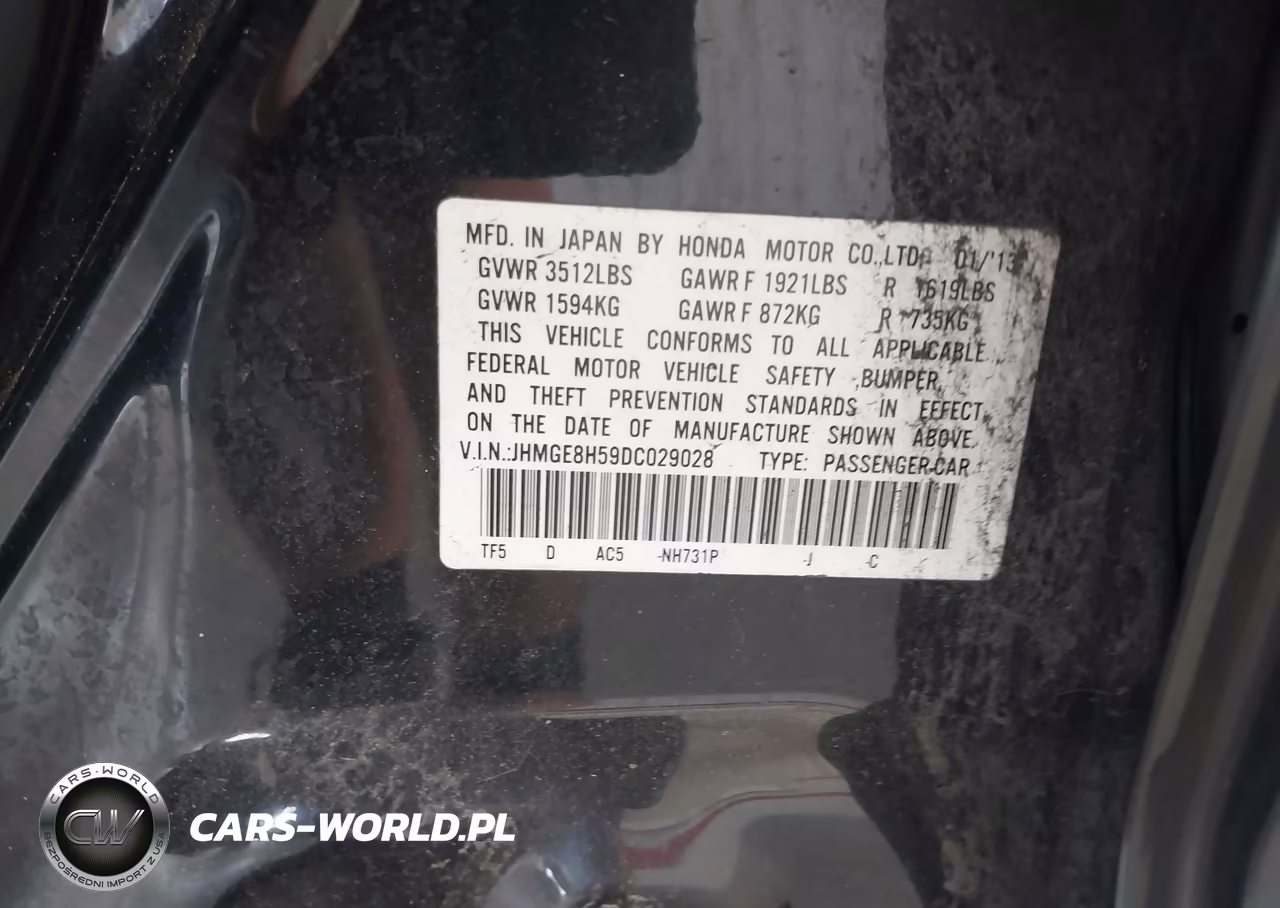 2013 Honda Fit Sport VIN:JHMGE8H59DC029028 - 9