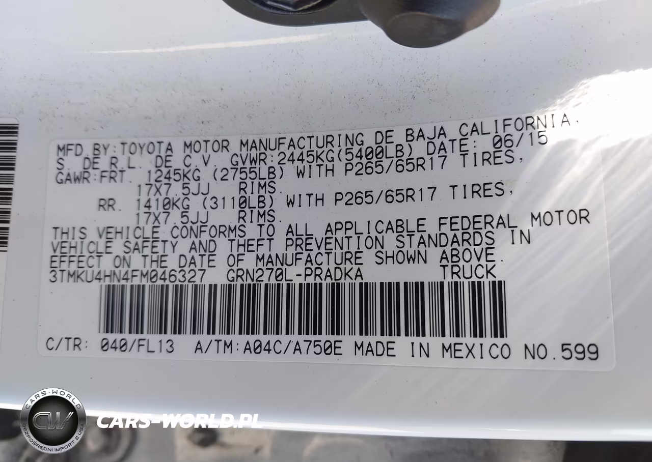 2015 Toyota Tacoma Prerunner V6 VIN:3TMKU4HN4FM046327 - 9