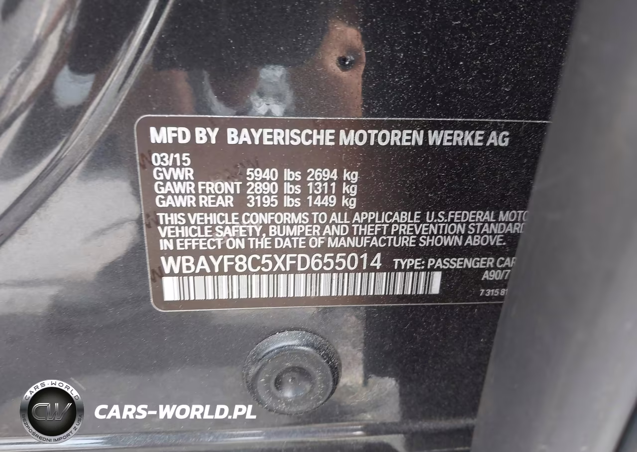 2015 BMW 750Li xDrive VIN:WBAYF8C5XFD655014 - 9