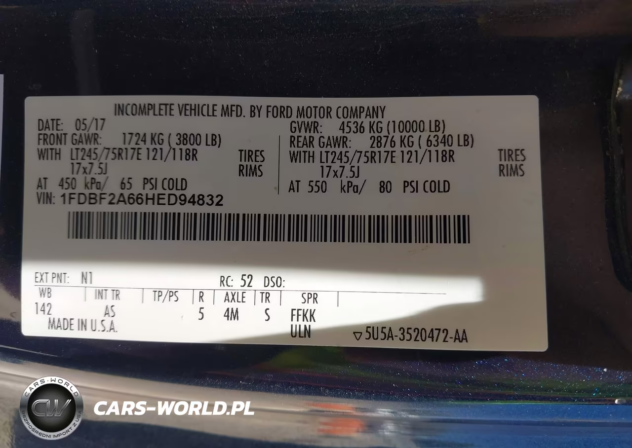 2017 Ford F-250 Xl-Xlt VIN:1FDBF2A66HED94832 - 9