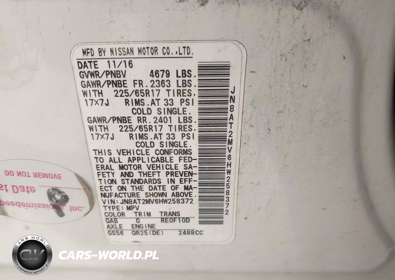2017 Nissan Rogue Sv VIN:JN8AT2MV6HW258372 - 9