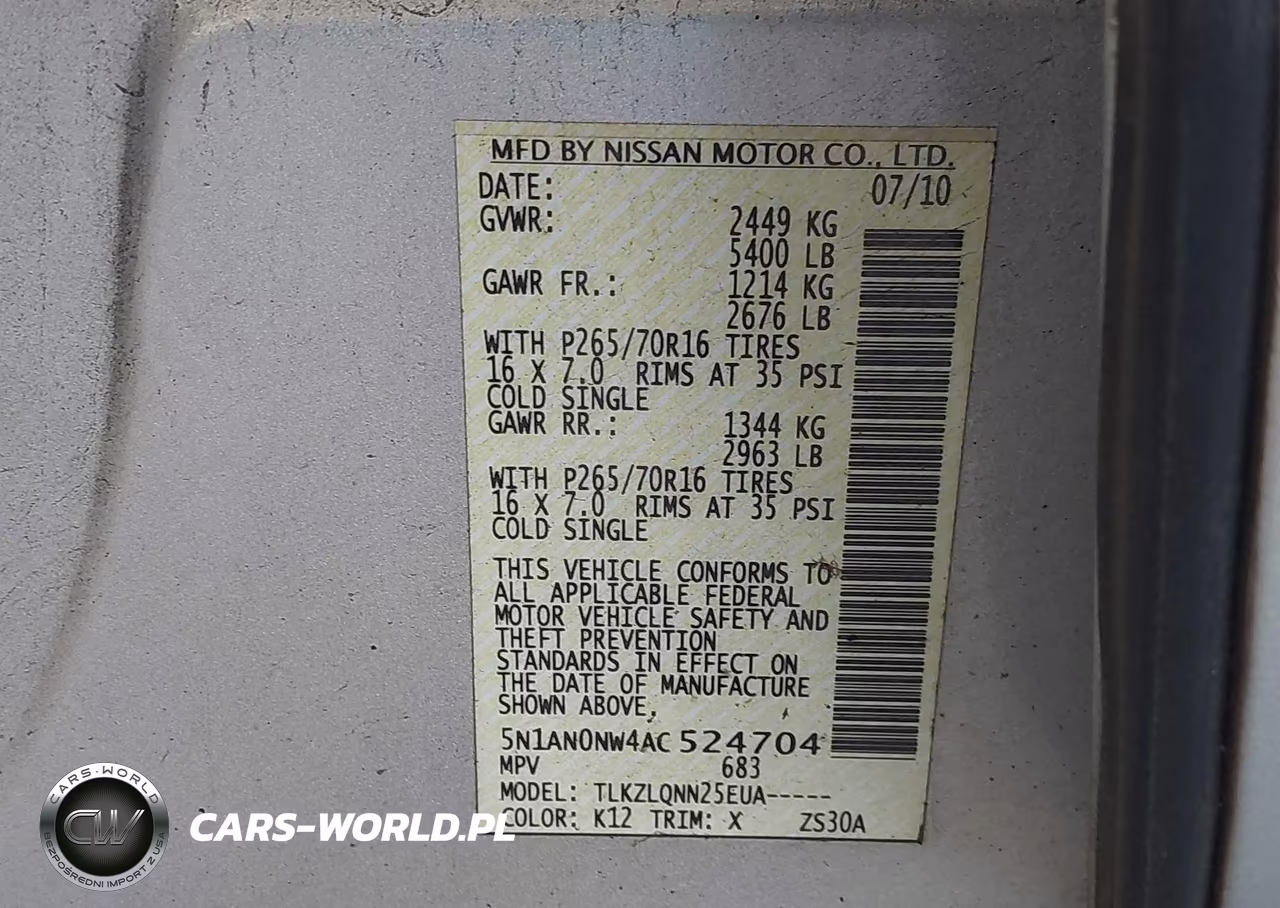 2010 Nissan Xterra X VIN:5N1AN0NW4AC524704 - 9
