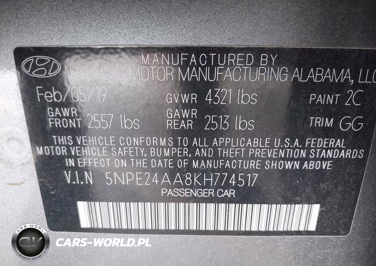 2019 Hyundai Sonata Eco VIN:5NPE24AA8KH774517 - 9