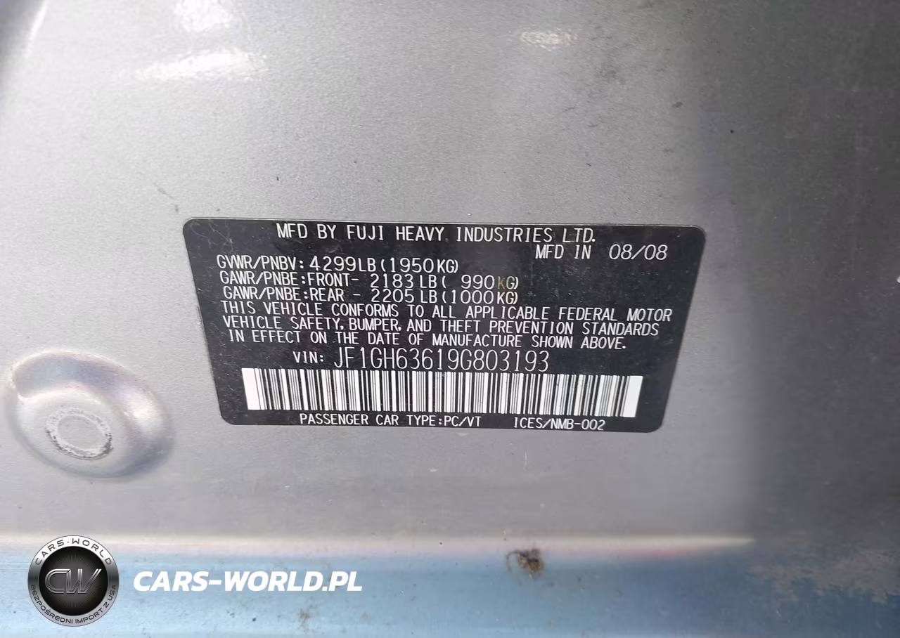 2009 Subaru Impreza Outback Sport VIN:JF1GH63619G803193 - 9