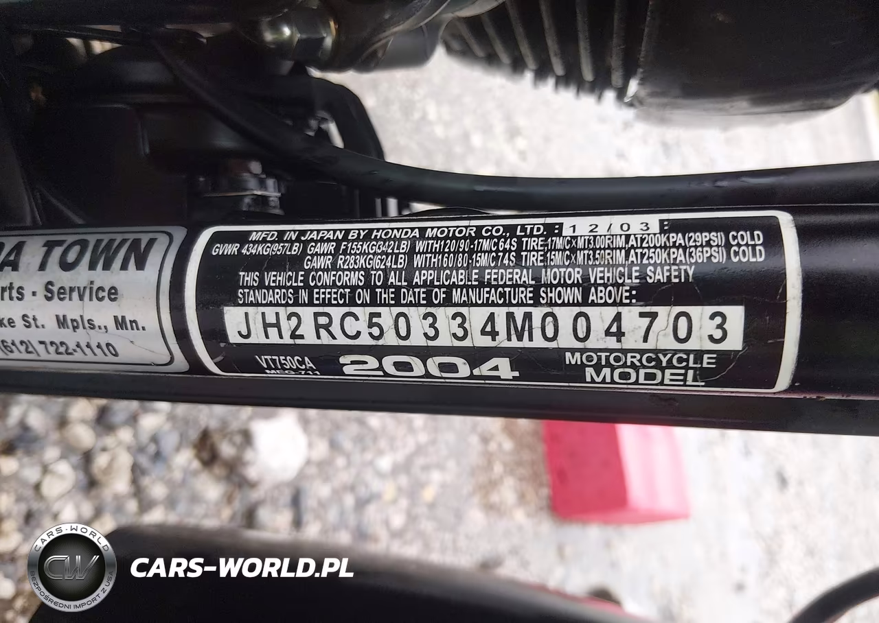 2004 Honda Vt750 Ca VIN:JH2RC50334M004703 - 10