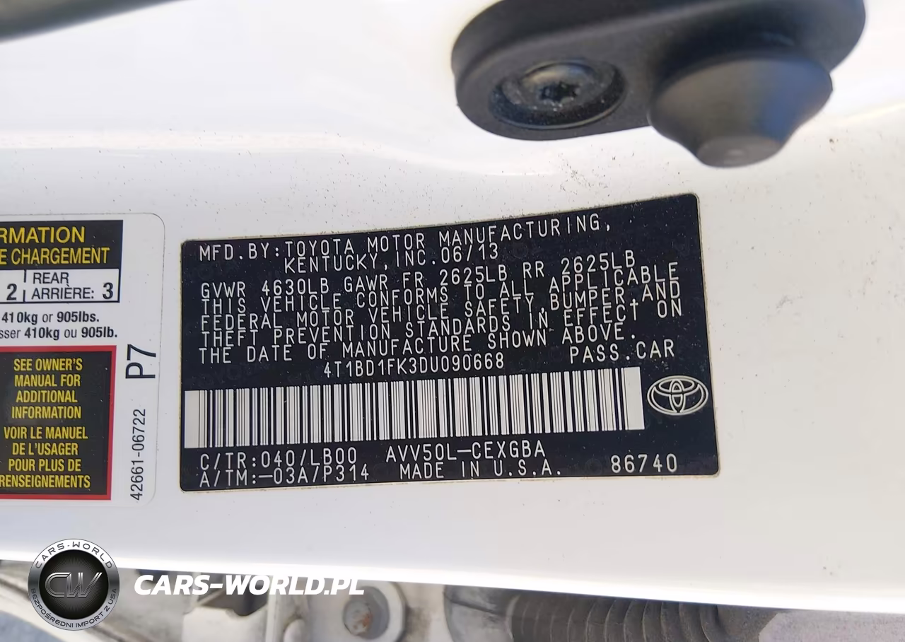 2013 Toyota Camry Hybrid Xle VIN:4T1BD1FK3DU090668 - 9