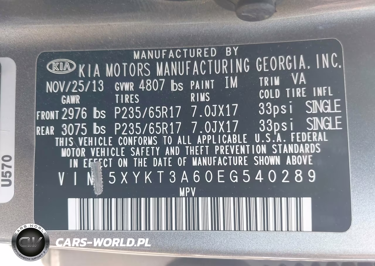 2014 Kia Sorento Lx VIN:5XYKT3A60EG540289 - 9