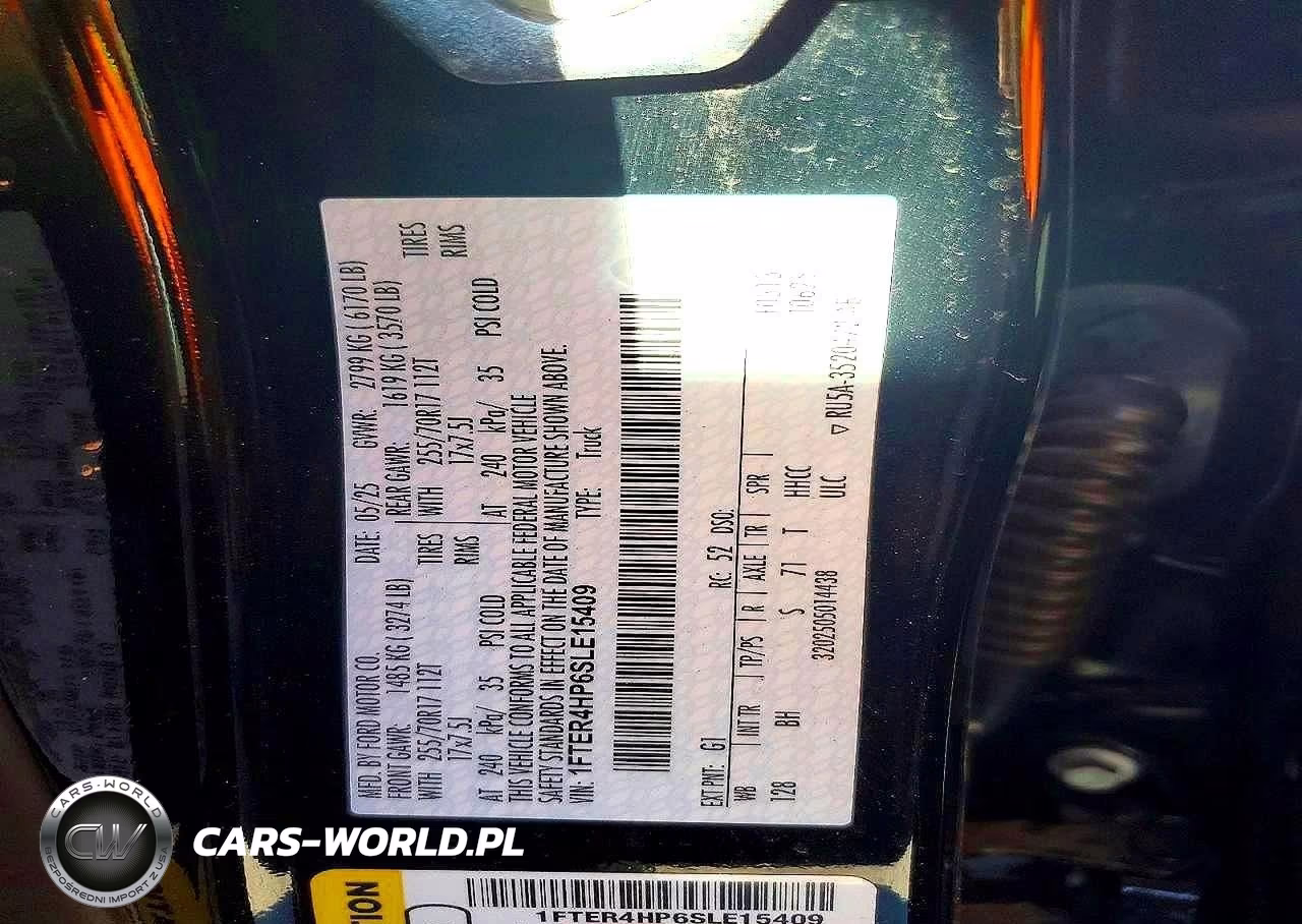 2025 Ford Ranger Xlt VIN:1FTER4HP6SLE15409 - 7