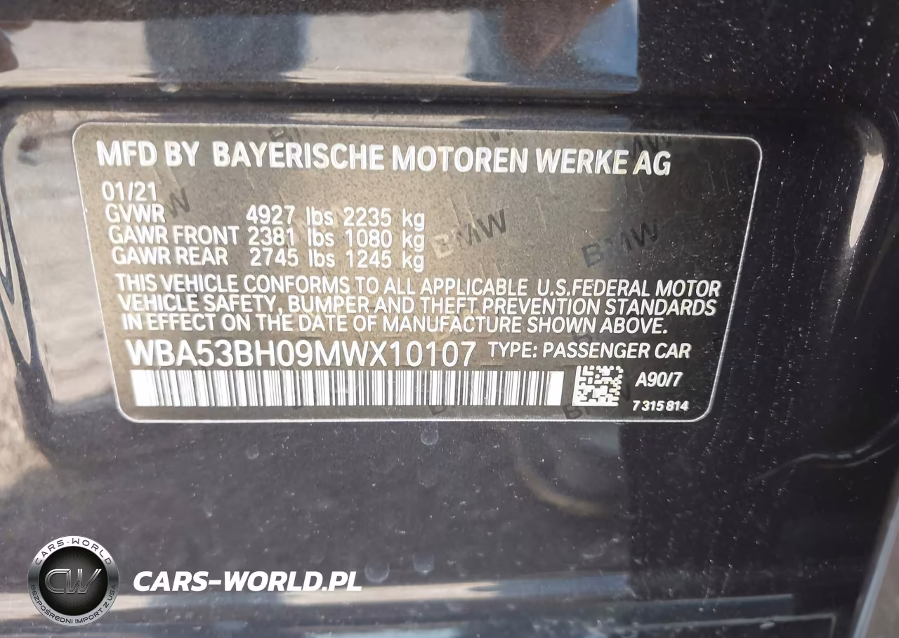 2021 BMW 530I VIN:WBA53BH09MWX10107 - 9