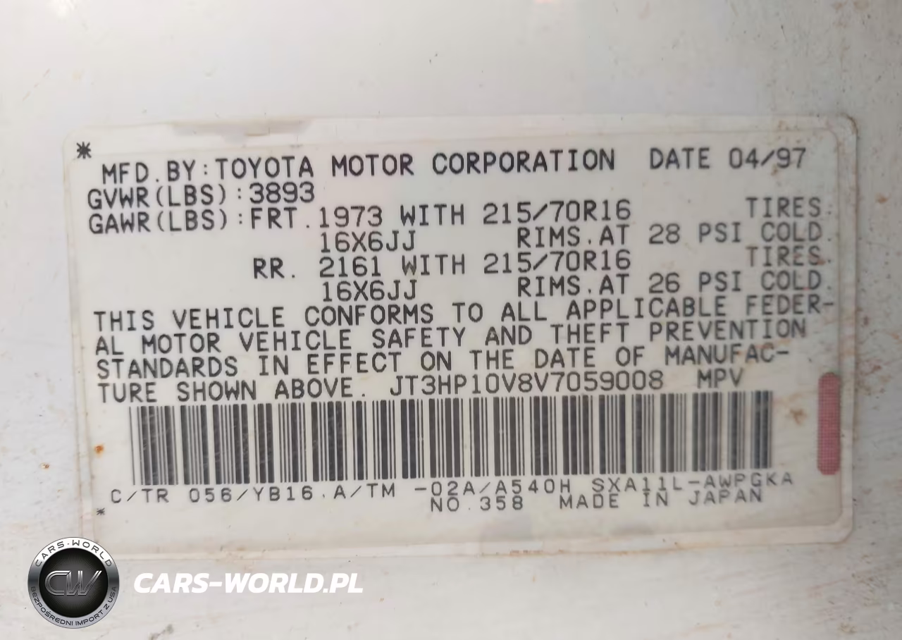 1997 Toyota Rav4 VIN:JT3HP10V8V7059008 - 9