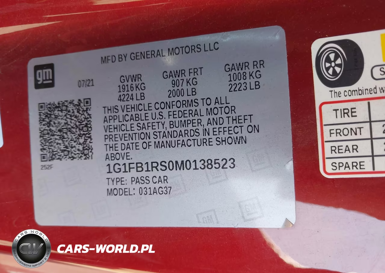 2021 Chevrolet Camaro Rwd 1Lt VIN:1G1FB1RS0M0138523 - 9