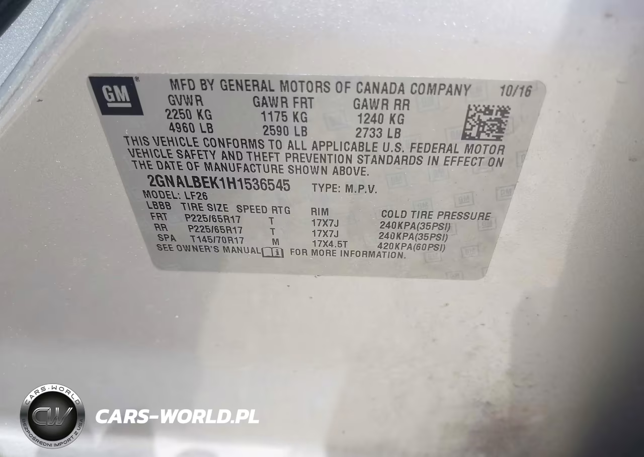 2017 Chevrolet Equinox Ls VIN:2GNALBEK1H1536545 - 9