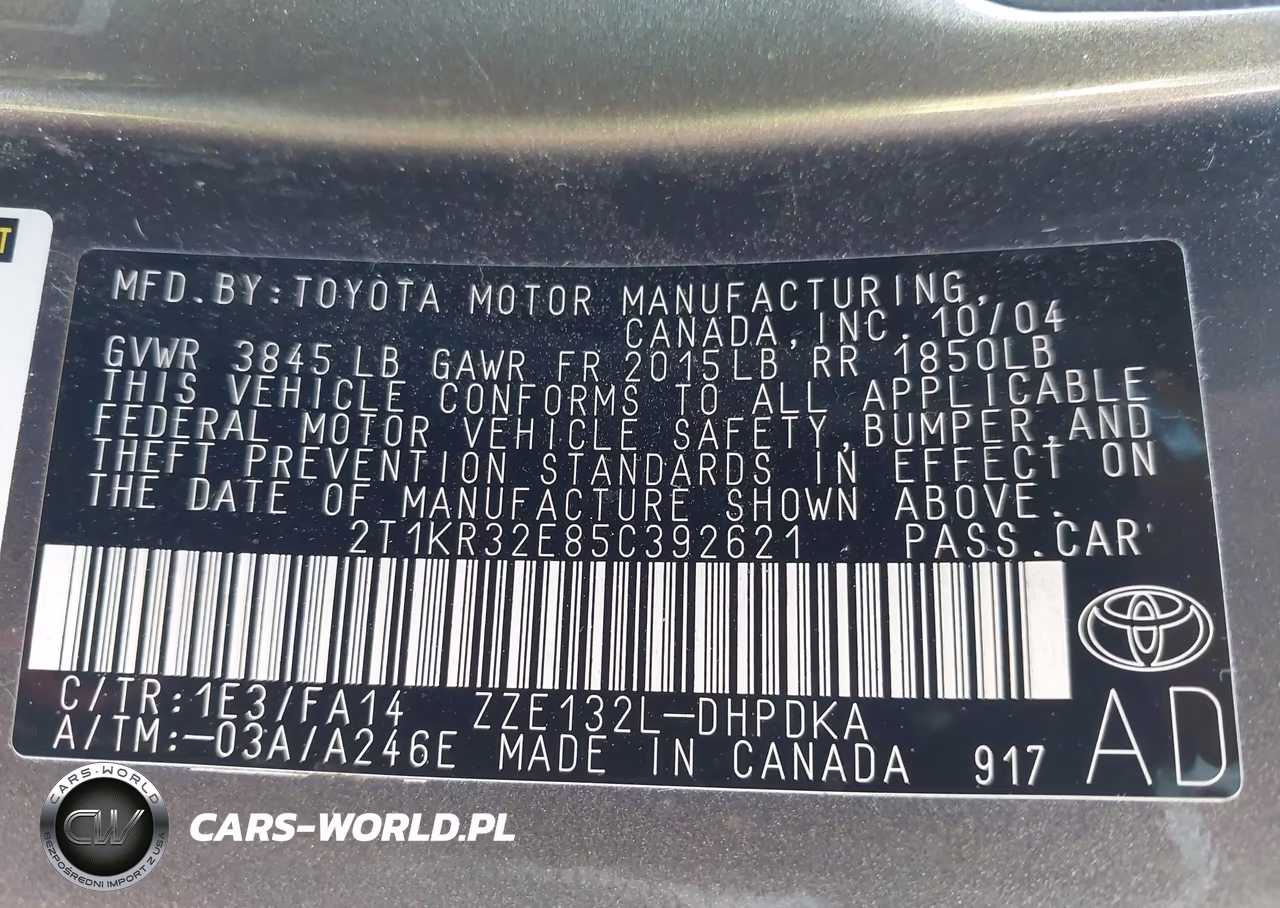 2005 Toyota Matrix VIN:2T1KR32E85C392621 - 9