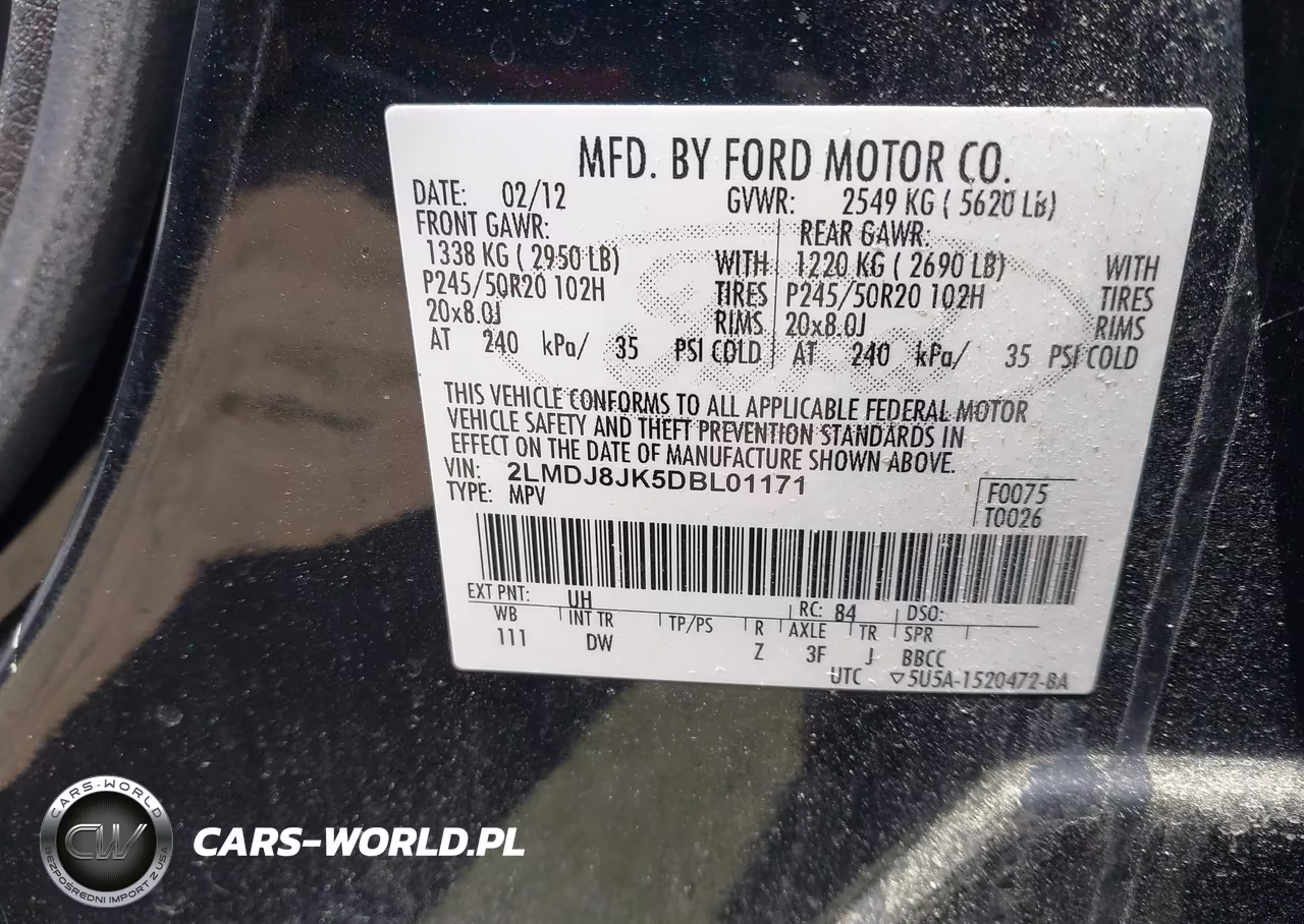 2013 Lincoln Mkx VIN:2LMDJ8JK5DBL01171 - 9
