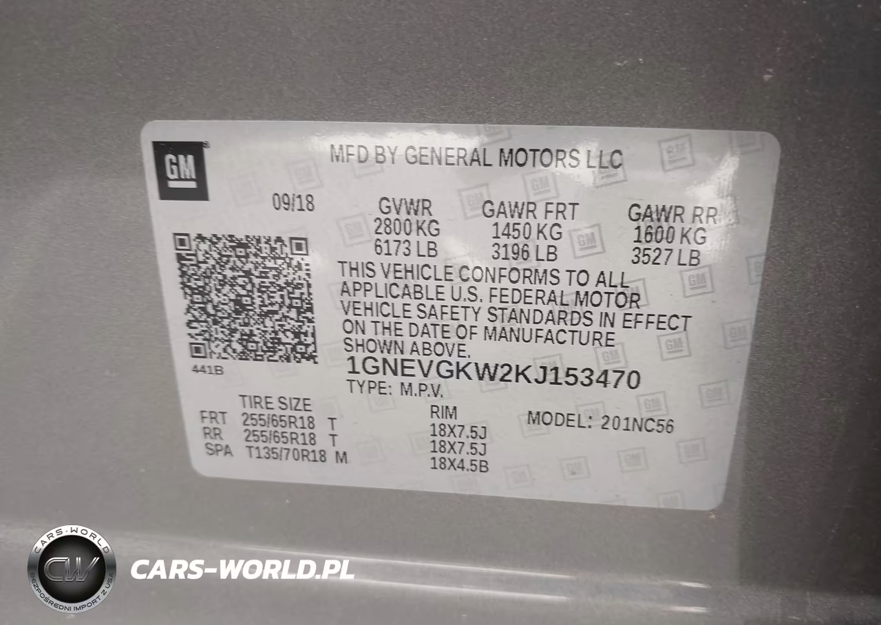 2019 Chevrolet Traverse 1Lt VIN:1GNEVGKW2KJ153470 - 9