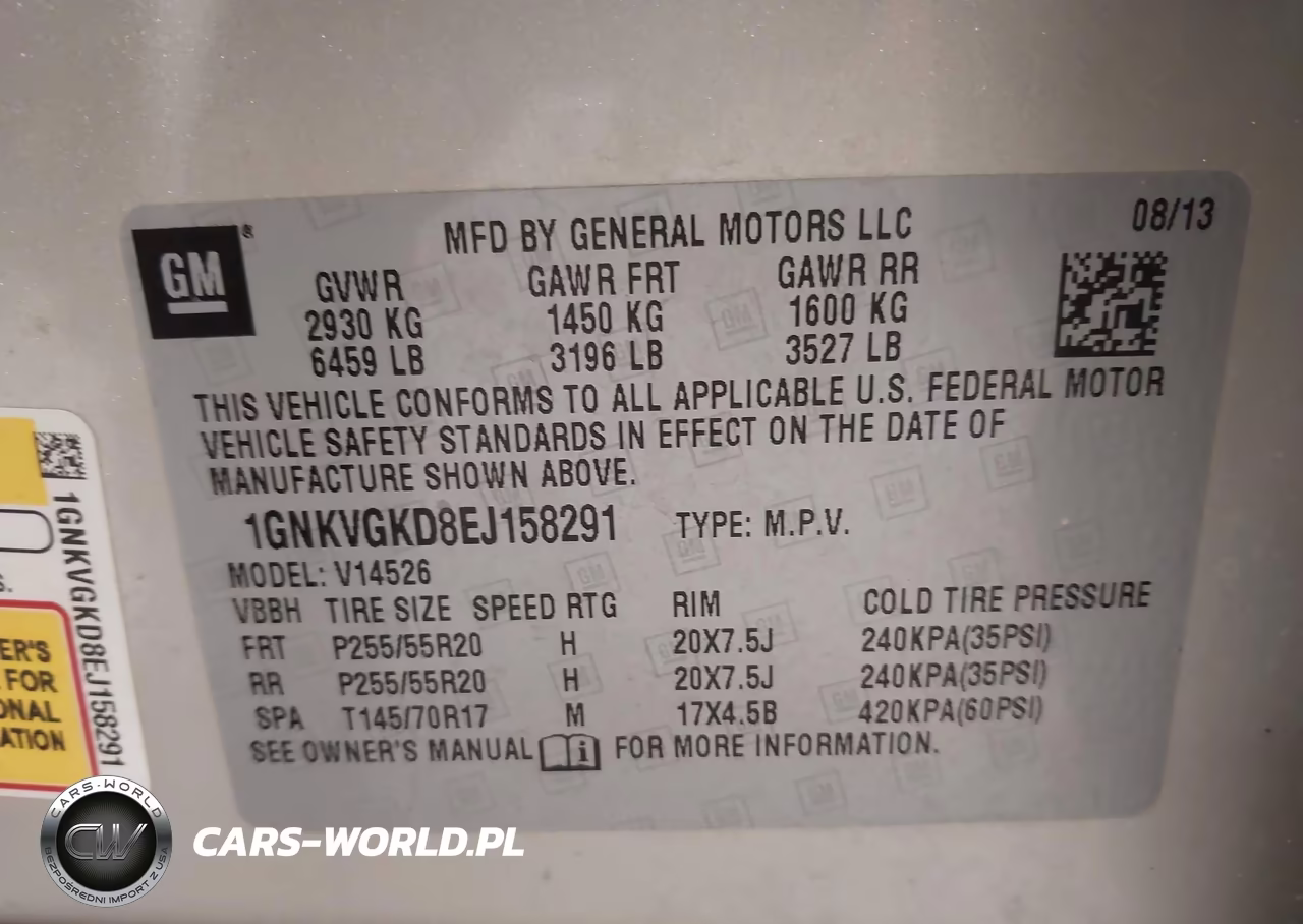 2014 Chevrolet Traverse Lt VIN:1GNKVGKD8EJ158291 - 9