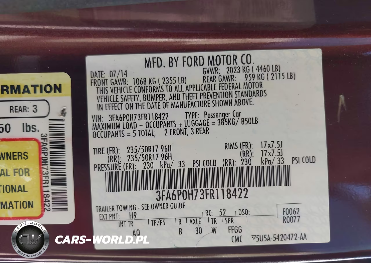 2015 Ford Fusion Se VIN:3FA6P0H73FR118422 - 9